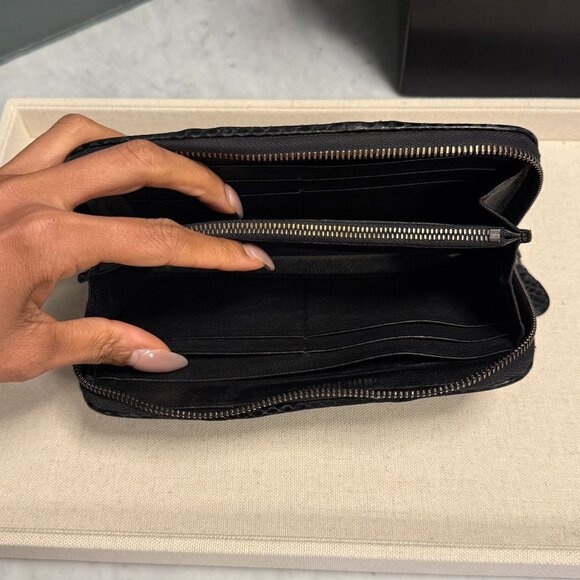 *Ultra Rare* Bottega Veneta Python & Intrecciato Nappa Leather Zip Around Wallet - Picture 12 of 16